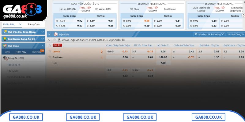 Giới thiệu sơ lược về sảnh Saba sport GA888