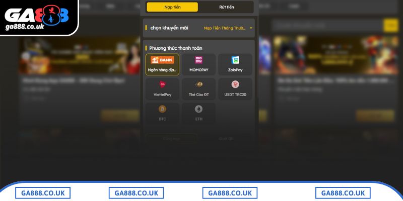 Tổng hợp 3 bước thực hiện nạp/rút tiền